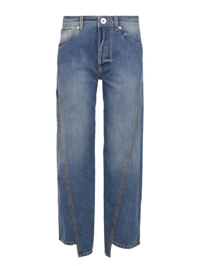 Shop Lanvin Faded Denim Jeans In Light Blue