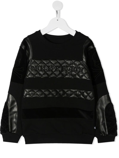 Shop Philipp Plein Quilted Finish Sweatshirt In Black