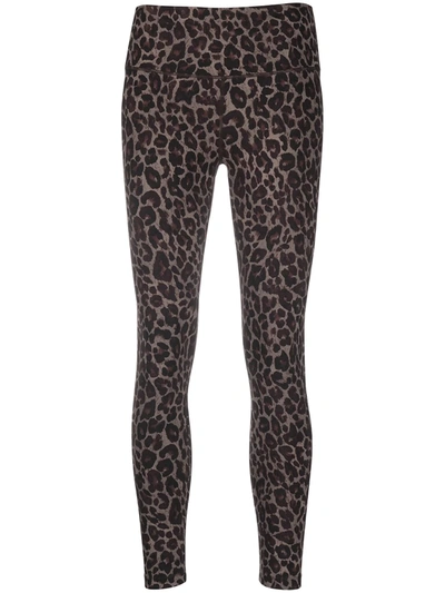 Shop Varley Luna Leopard-print Performance Leggings In Brown