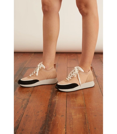 Shop Loeffler Randall Remi Lace Up Knit Sneaker In Natural/cement/black In Neutrals