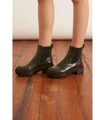 Shop Rag & Bone Shaye Leather Boot With Rubber Sole In Legion Green