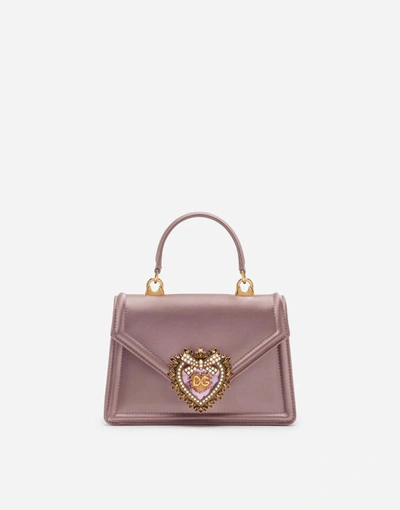 Shop Dolce & Gabbana Small Satin Devotion Bag In Pink