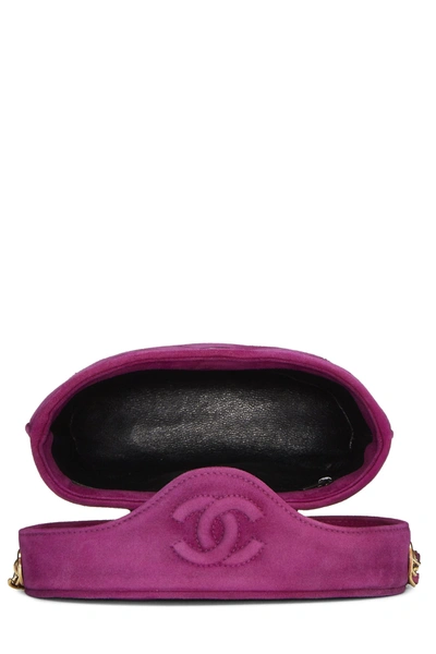 Pre-owned Chanel Purple Quilted Suede Binocular Bag Medium