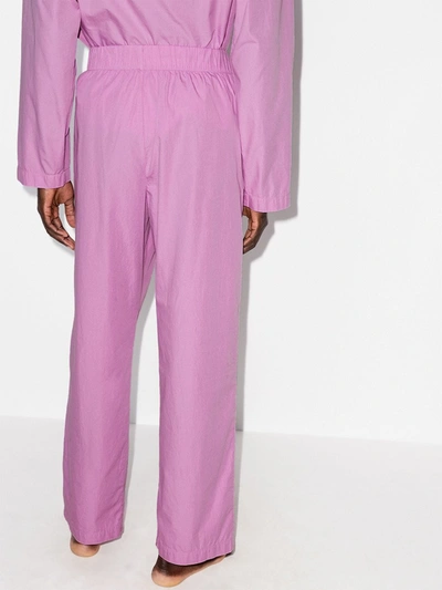 Shop Tekla Drawstring-waist Pajama Bottoms In Pink