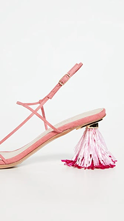 Shop Jacquemus Les Raphia Sandals In Pink