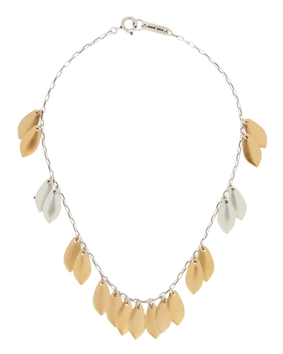 Shop Isabel Marant El Condor Fringe Necklace In Gold/silver