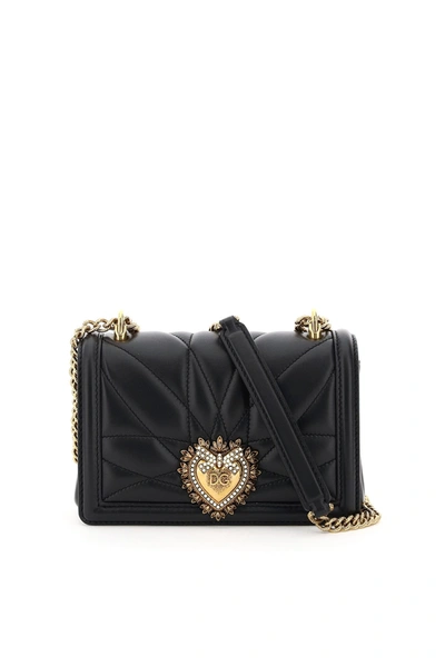 Shop Dolce & Gabbana Devotion Crossbody Mini Bag In Nero