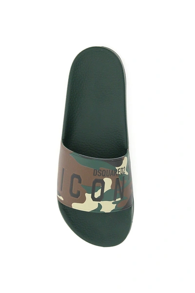 Shop Dsquared2 Icon Camouflage Rubber Slippers