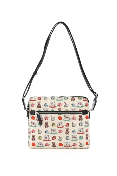 Shop Etro Nylon Toys Shoulder Bag In Beige