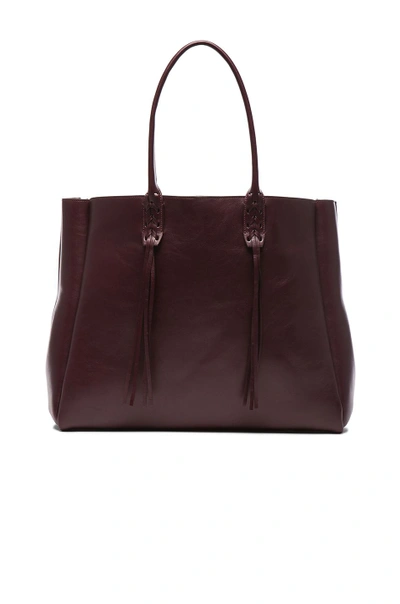 Shop Lanvin Smooth Calfskin Shopper Bag In Aubergine