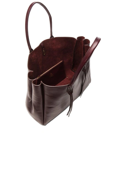 Shop Lanvin Smooth Calfskin Shopper Bag In Aubergine