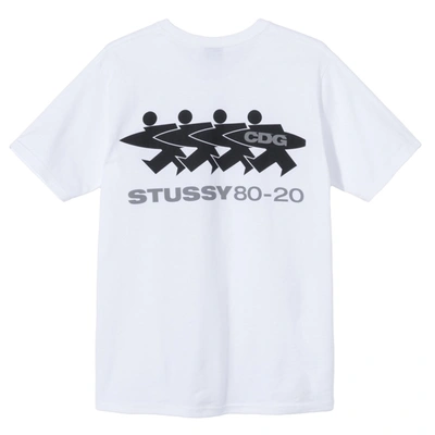 Pre-owned Stussy  X Cdg Surfman T-shirt White