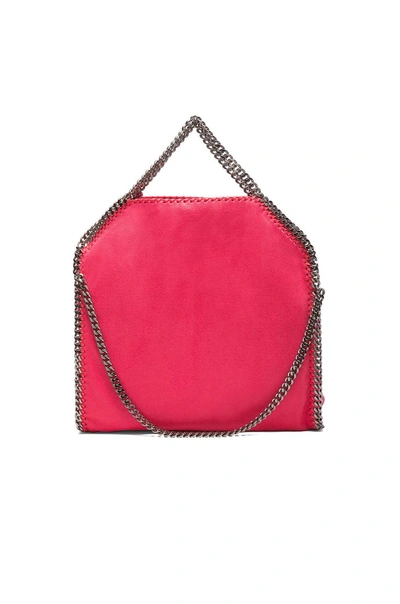 Shop Stella Mccartney Small Falabella Shaggy Deer Fold Over Tote In Pink Fluorescent