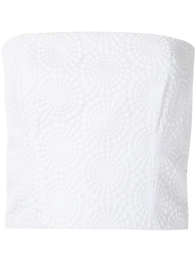 Shop Eva Círculos Lace Cropped Top In White