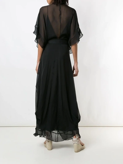 Shop Eva Silk Tie Dress In Black