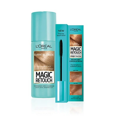 Shop L'oréal Paris Magic Retouch Dark Blonde 75ml & Precision Instant Grey Concealer Brush Set