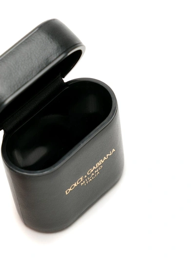 Shop Dolce & Gabbana Logo Print Airpods Case In Black