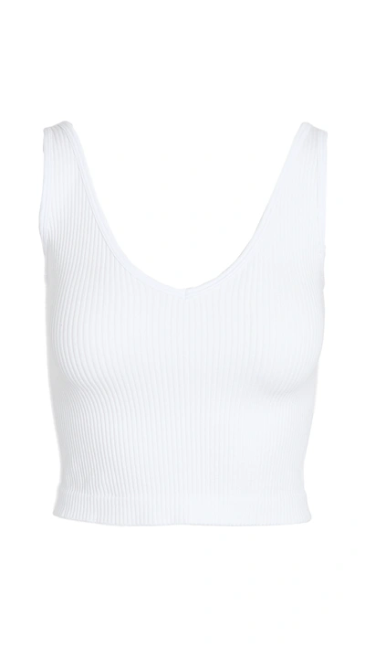 Free People Solid Rib Brami Top White In White
