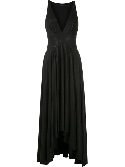 Shop Eva V-neck Long Dress In Black