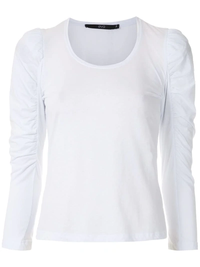 Shop Eva Ruched Sleeves Top In White