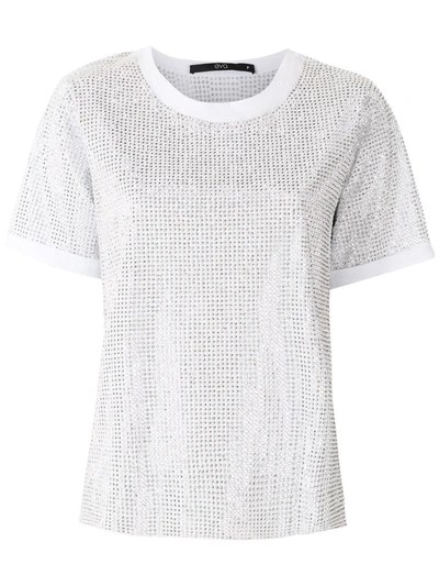 Shop Eva Crystal Embellished T-shirt In White