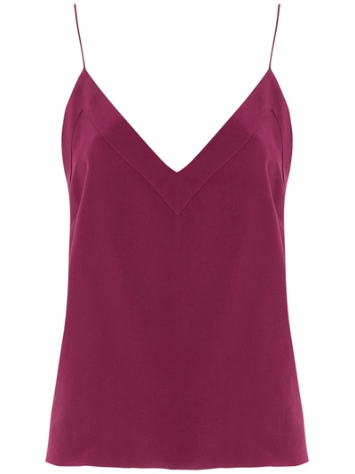 Shop Eva V-neck Silk Top In Purple