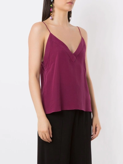 Shop Eva V-neck Silk Top In Purple