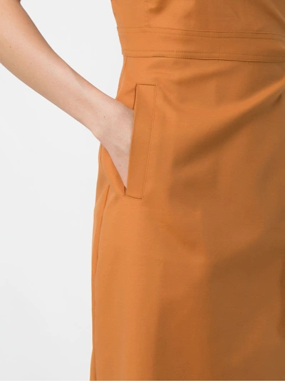 Shop Eva Dalia Ruffled Midi Dress In Brown