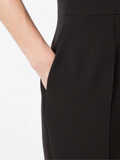Shop Eva Crepe Short Sleeves Jumpsuit In Black