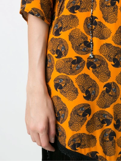 Shop Eva Arara Printed Midi Dress In Orange
