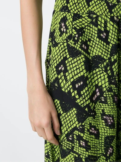 Shop Eva Cobra Printed Wide Trousers In Green
