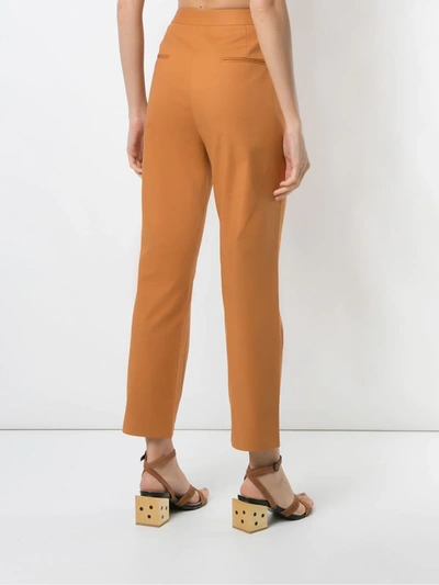 Shop Eva Bromélia Straight Trousers In Brown