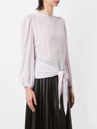 Shop Eva Tie-waist Blouse In Purple