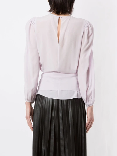 Shop Eva Tie-waist Blouse In Purple