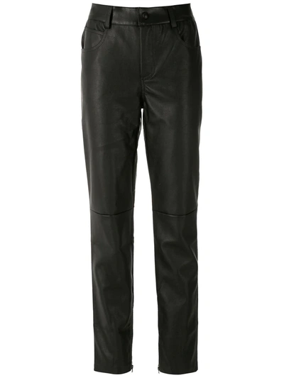 Shop Eva Straight Leg Leather-effect Trousers In Black