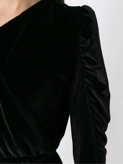 Shop Eva Wrap Style Midi Dress In Black