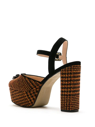 Shop Eva Wool Platform Sandals In Orange