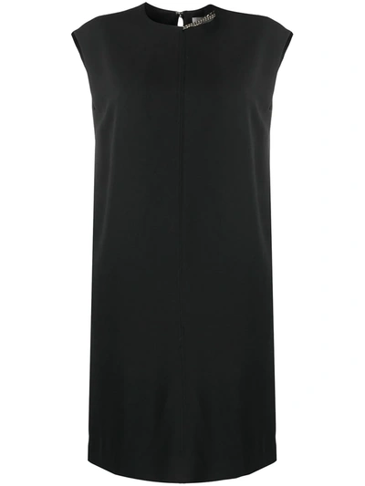 Shop Victoria Beckham Chain-detail Shift Dress In Black