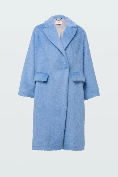 Shop Dorothee Schumacher Pure Luxury Coat In Blau