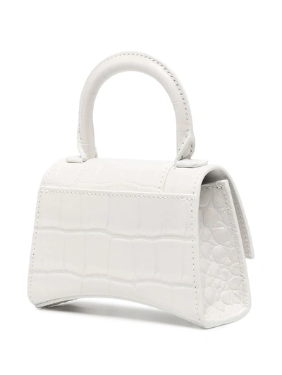 Shop Balenciaga Mini Hourglass Tote Bag In White