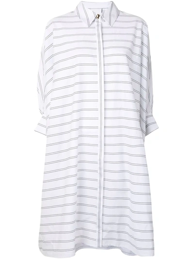 Shop Acler Vine Oversized Shirt Dress In White
