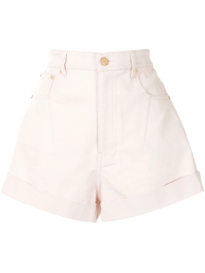 Shop Acler Hiller Denim Shorts In Pink