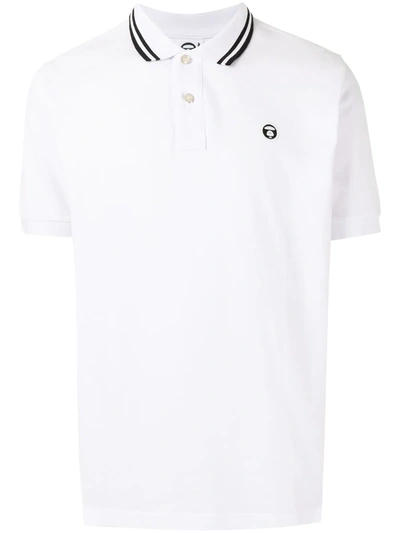Shop Aape By A Bathing Ape Logo Patch Polo Shirt In White