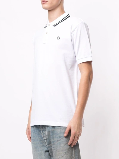 Shop Aape By A Bathing Ape Logo Patch Polo Shirt In White