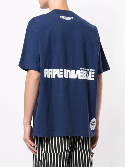 Shop Aape By A Bathing Ape Graphic Print T-shirt In Blue