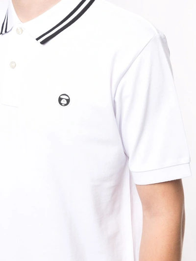 Shop Aape By A Bathing Ape Logo Patch Polo Shirt In White