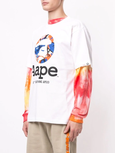 Shop Aape By A Bathing Ape Graphic-print T-shirt In White