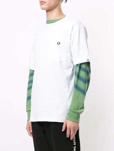 Shop Aape By A Bathing Ape Logo-patch T-shirt In White