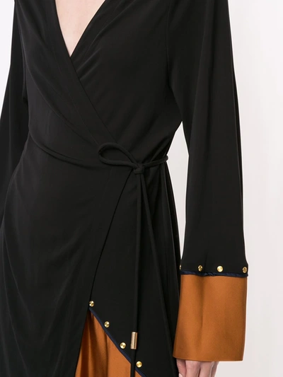 Shop Tory Burch Colour-block Midi Dress In Black