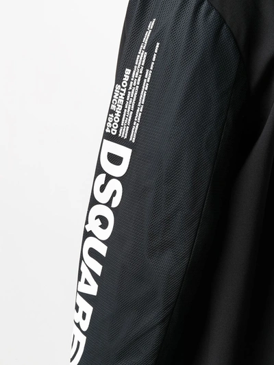 Shop Dsquared2 Logo-print Single-breasted Coat In Black
